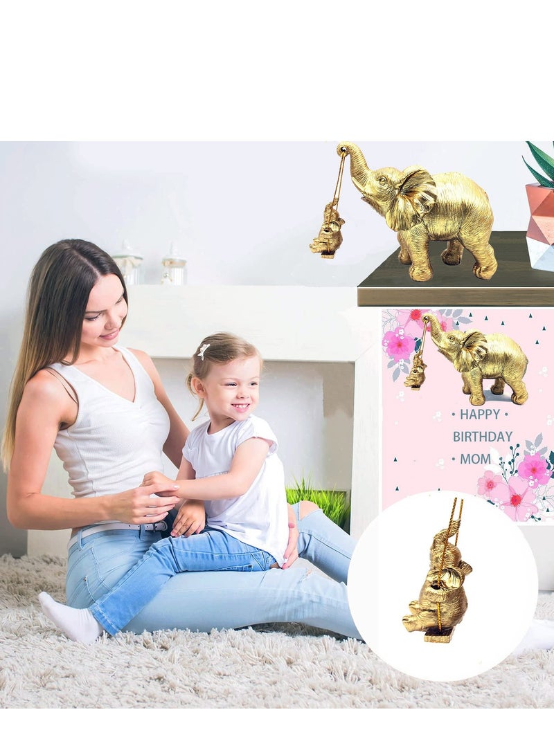 Excefore Elephant Statue Gold Decor Brings Good Luck, Health, Strength. Gifts for Women, Mom Gifts - Image 2