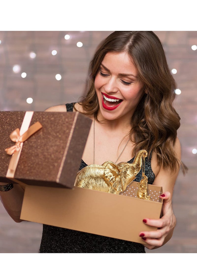 Excefore Elephant Statue Gold Decor Brings Good Luck, Health, Strength. Gifts for Women, Mom Gifts - Image 5