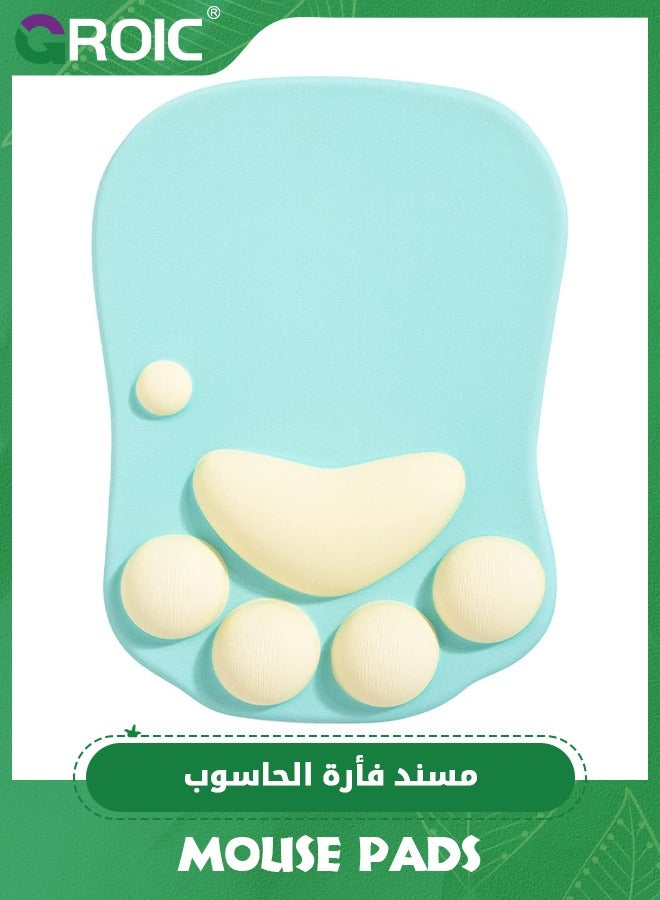 GROIC Cat Paw Mouse Pad, Ergonomic Mouse Pad, Light AquaMouse Mat with Wrist Support, Silicone Gel Mouse Pad, Cute Mouse Pad, Kawaii Mouse Pad, for Home/Office/Gaming - Image 1