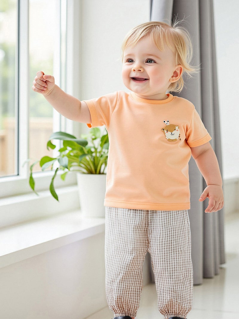 Kids Girls Boys Jogger Pants Loose Plaid Print Elastic Waist Trousers Casual Bottoms for Toddler Newborn Infant - Image 2