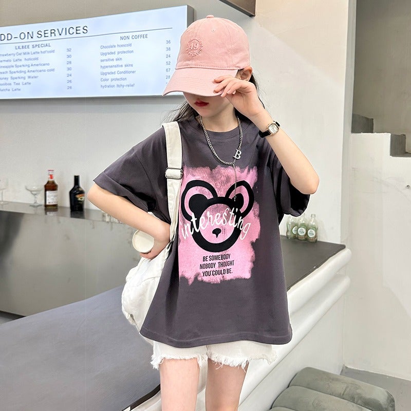 Boys And Girls Short-Sleeved Cotton T-Shirt 2024 Summer Loose Top Mid-Large Children'S Printed Children'S Half-Sleeved T-Shirt - Image 4