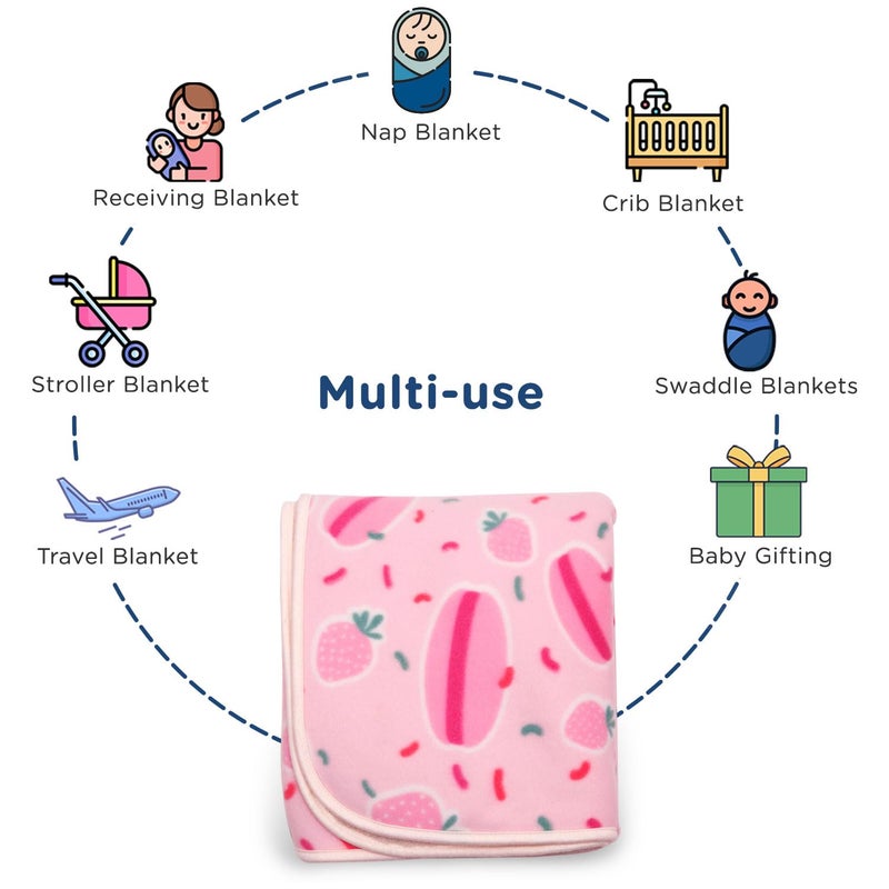 Mee Mee Ultra Soft Plush | Lightweight & Super Comfortable Baby Blankets | Swaddle for Infant & Toddler | Multipurpose | Breathable | Double Layred 2 Years | Light Pink | 75X100 CM - Image 5