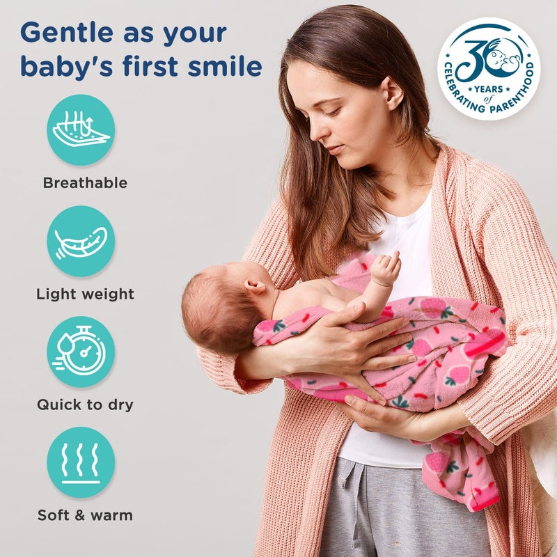 Mee Mee Ultra Soft Plush | Lightweight & Super Comfortable Baby Blankets | Swaddle for Infant & Toddler | Multipurpose | Breathable | Double Layred 2 Years | Light Pink | 75X100 CM - Image 2