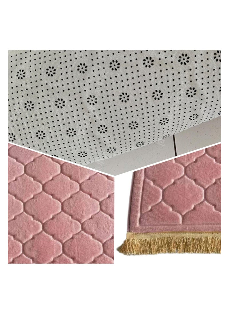 Anmi Flannel Prayer Mat, Mosque-shaped Soft Prayer Rug,Prayer Rug with Tassels, Prayer Mats for Ramadans Eid  - Image 5
