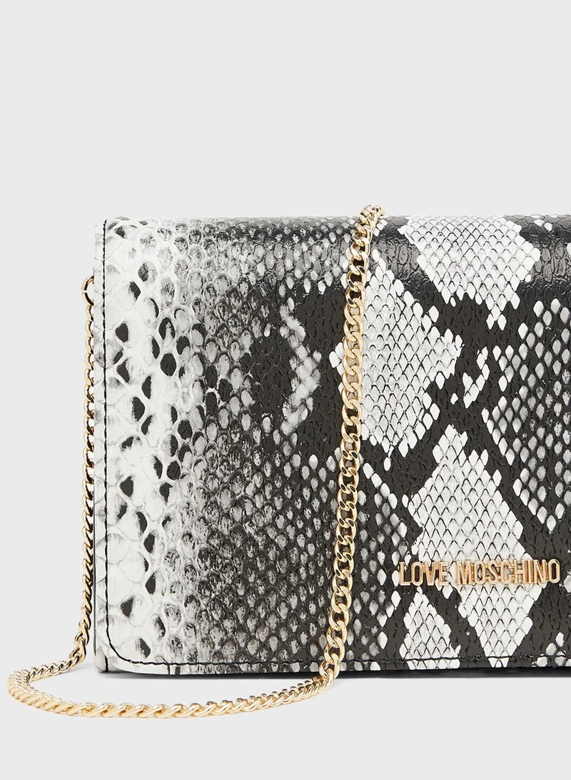 Love Moschino Snake Print Crossbody Bag