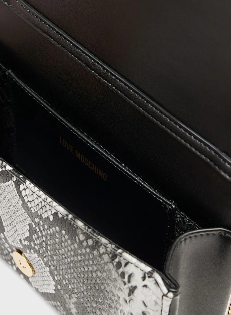 Love Moschino Snake Print Crossbody Bag