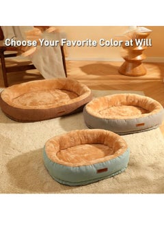 Arabest Cat Dog Bed Pet Beds Washable, Oval Cat Bed Nest Calming Cat Dog Beds Indoor Non-Slip Cat Dog Cotton Cushion Beds, Ultra Soft Calming Pet Beds for Indoor Cats Dogs, Water-Resistant Bottom，50*40cm  - Image 3