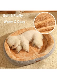 Arabest Cat Dog Bed Pet Beds Washable, Oval Cat Bed Nest Calming Cat Dog Beds Indoor Non-Slip Cat Dog Cotton Cushion Beds, Ultra Soft Calming Pet Beds for Indoor Cats Dogs, Water-Resistant Bottom，50*40cm  - Image 4