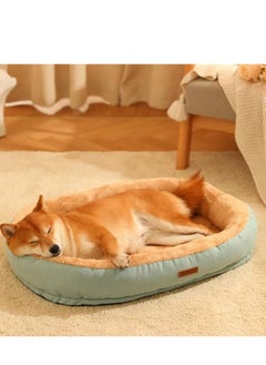 Arabest Cat Dog Bed Pet Beds Washable, Oval Cat Bed Nest Calming Cat Dog Beds Indoor Non-Slip Cat Dog Cotton Cushion Beds, Ultra Soft Calming Pet Beds for Indoor Cats Dogs, Water-Resistant Bottom，50*40cm  - Image 1