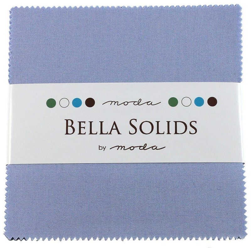MODA Bella Solids Baby Blue Moda Charm Pack by Moda Fabrics; 42-5" Quilt Squares - Image 3