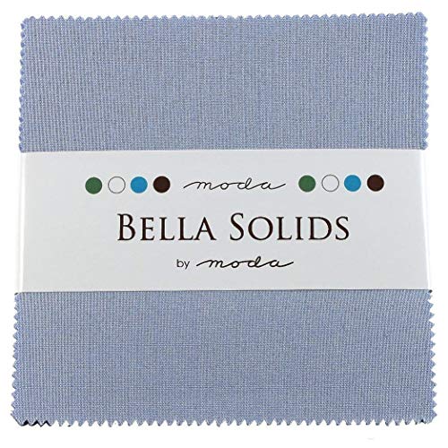 MODA Bella Solids Baby Blue Moda Charm Pack by Moda Fabrics; 42-5" Quilt Squares - Image 2