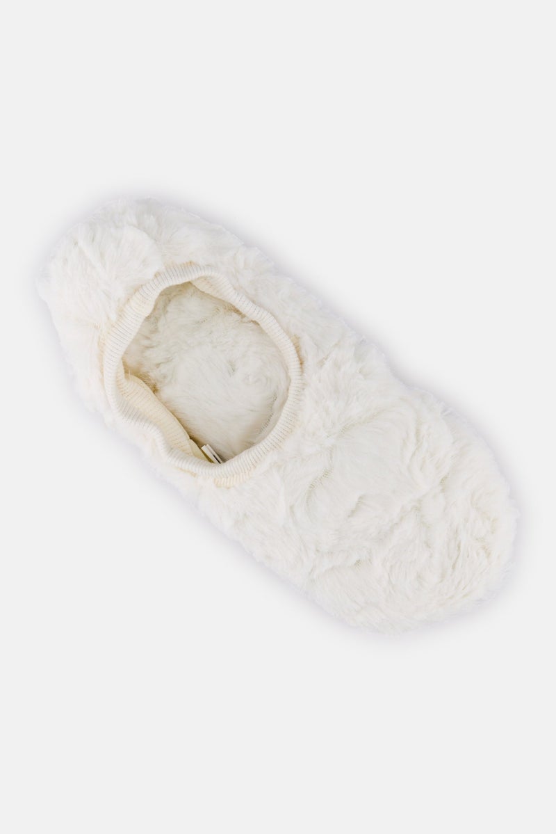 Mixit شبشب منزلي للنساء برباط مزيف من الفرو، عاجي - Image 3