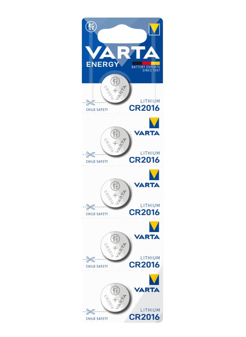 VARTA Coin Battery Energy CR2016 Lithium , 3V , 5 pes  - Image 1