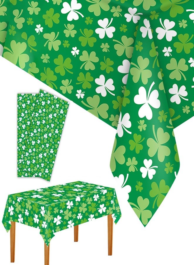 Zeptrix St patricks Day Decorations,2Pcs 54”x108”Shamrock Tablecloth Waterproof Irish Green St Patricks Table Cloth St patrick's Day Party decorations Outdoor Indoor Dining Room Mantel Supplies(Green Clover) - Image 1