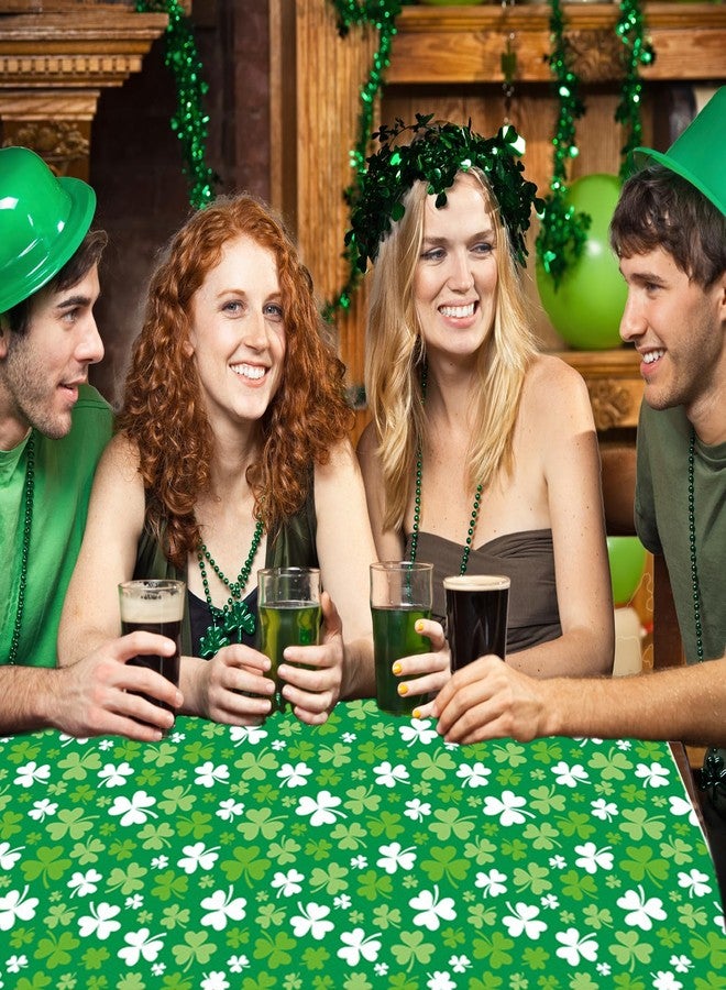 Zeptrix St patricks Day Decorations,2Pcs 54”x108”Shamrock Tablecloth Waterproof Irish Green St Patricks Table Cloth St patrick's Day Party decorations Outdoor Indoor Dining Room Mantel Supplies(Green Clover) - Image 5