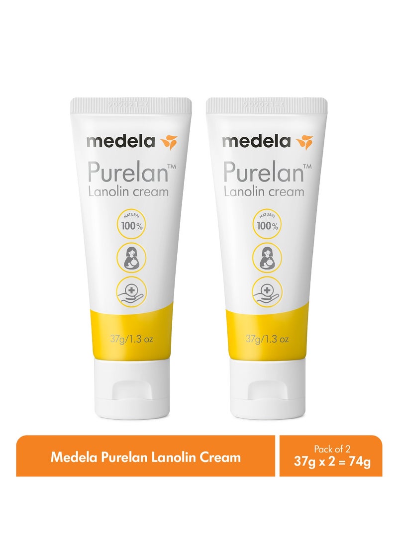 Medela Purelan 37g Lanolin Cream Pack of 2 - Fast Relief for Sore and Dry Skin, 100% Natural, Hypoallergenic, Dermatologically Certified and Free from Fragrance  - Image 2