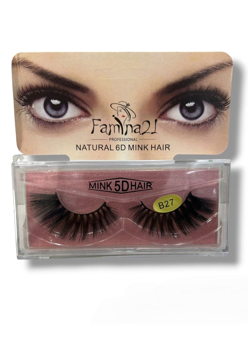 FAMINA21 Famina21 Natural 6D/5D Mink Hair Eyelashes - Set of 30 Models (B27) 