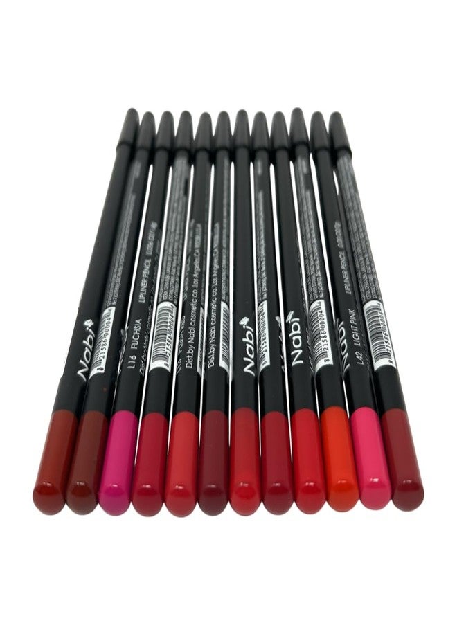Nabi 12 Colors Wooden Lip Liner Pencil Set, High Pigmented Lip Makeup, Long-wearing, Deep and Rich in Color, 7.5 inches Long Pencil (Red, 7.5) - Image 3