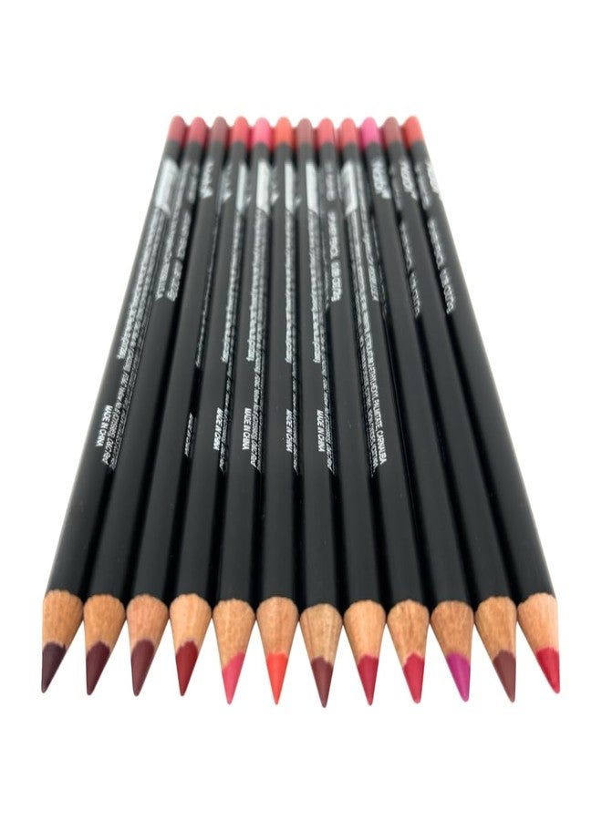Nabi 12 Colors Wooden Lip Liner Pencil Set, High Pigmented Lip Makeup, Long-wearing, Deep and Rich in Color, 7.5 inches Long Pencil (Red, 7.5) - Image 1