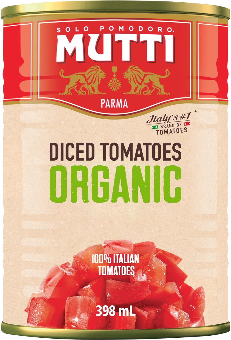 Mutti Organic Diced Tomatoes (Polpa Pezzi), 14 oz. | 6 Pack | Italy’s #1 Brand of Tomatoes | Fresh Taste for Cooking | Canned Tomatoes | Vegan Friendly & Gluten Free | No Additives or Preservatives - Image 1