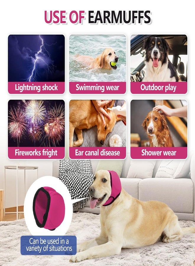 BECHANMIG Waterproof Dog Swim Hat Bath Cap,Pet Calming Head Cover Ear Wraps for Anxiety Relief_S(Rose Red) - Image 5