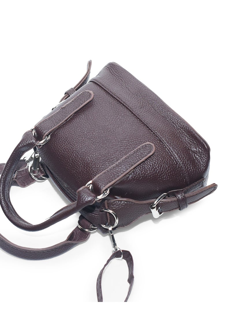 Mini Natural Leather Crossbody Bag – Compact & Chic - Image 2