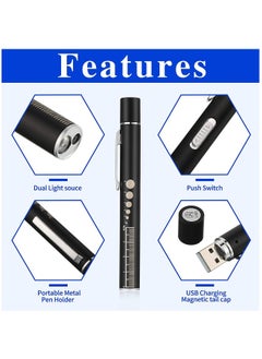 Generic LED Medical Penlight, Rechargeable Diagnostic Tool for Students, Doctors, and Nurses, Featuring 2 Light Sources and Extra Warm Bulb, Includes Pocket Clip (Set of 2)  - Image 4