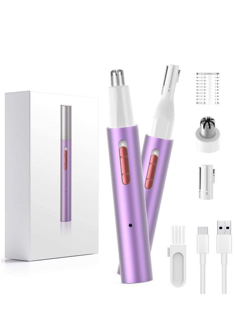 Nose Hair Trimmer for Women Eyebrow Trimmer USB Rechargeable，Facial Hair Remover for Women，3 in 1 Eyebrow Razor and Painless Hair Remover，IPX6 Waterproof Dual Edge Blades for Easy Cleansing - Image 1
