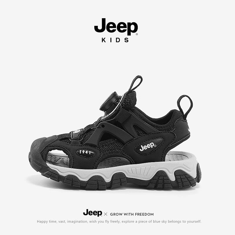 Jeep Boys Sandals Summer Wrapped-up Hollow Button sneaker 2025 New Children's Beach Shoes for Large Children - Image 1