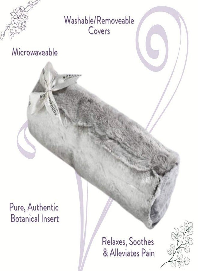 Sonoma Lavender وسادة لافندر سونوما، أسطوانة لافندر، قابلة للتسخين في الميكروويف، وسادة عنق ساخنة/باردة، تخفيف آلام مهدئ ومريح للعنق، أسفل الظهر أو خلف الركبتين، (أنغورا بلاتينيوم) - Image 3