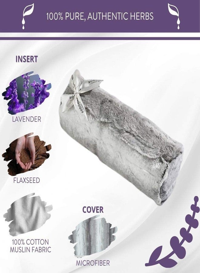 Sonoma Lavender وسادة لافندر سونوما، أسطوانة لافندر، قابلة للتسخين في الميكروويف، وسادة عنق ساخنة/باردة، تخفيف آلام مهدئ ومريح للعنق، أسفل الظهر أو خلف الركبتين، (أنغورا بلاتينيوم) - Image 4
