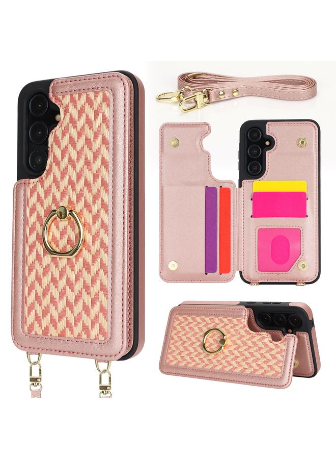 S-TOP Case For Samsung Galaxy A35 5G / 4G Double Bckle Card Slot Full Coverage Phone Case with Cross-body Strap - Image 1