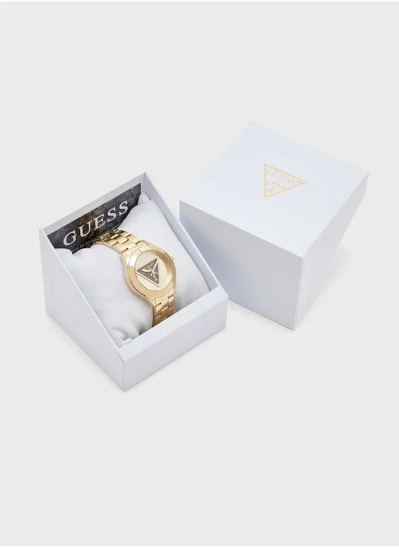 GUESS Tri Plaque Steel Strap Analog Watch