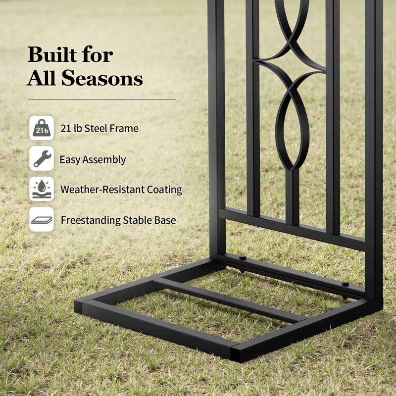 VOXOR Metal Garden Arch, Heavy Duty Garden Trellis for Climbing Plants, with Enlarged Base for Stability, Ideal for Wedding Arches & Party Decorations, 55" W x 87" H - Image 5