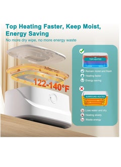 General Baby wipes heater with night light, adjustable diaper wipes heater with USB data cable, wipes heater with digital display and wipes dispenser, heater thermostatic wipes box for home travel  - Image 3