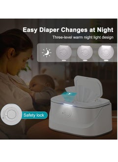 General Baby wipes heater with night light, adjustable diaper wipes heater with USB data cable, wipes heater with digital display and wipes dispenser, heater thermostatic wipes box for home travel  - Image 4