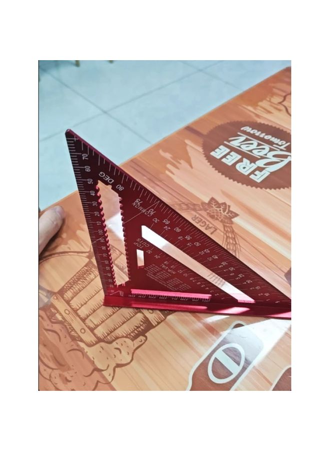 12 Inch Red Aluminum Alloy Triangle Square High Precision Woodworking Tool - Image 1
