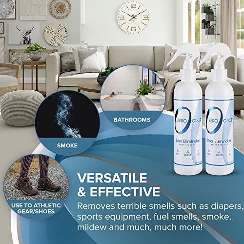 Zero Odor - Multi-Purpose Strong Odor Eliminator for Home, Office, Car, Bathroom, Hotel, Room Deodorizer, and Odor Neutralizer, 8oz Two Pack - Image 3