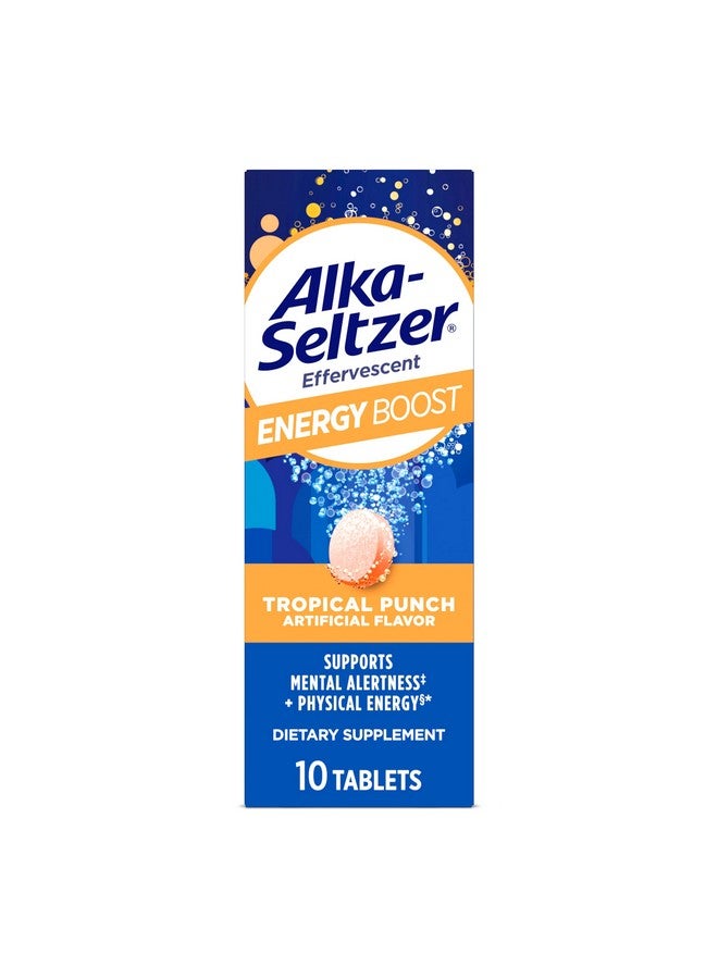 Alka-Seltzer Energy Boost: Caffeine & Guarana, B Vitamins, Supports Mental Alertness and Physical Energy, Daily Energy Supplement, Fizzy Tablets, Sugar-Free, Light Tropical Punch Flavor, 10ct - Image 1