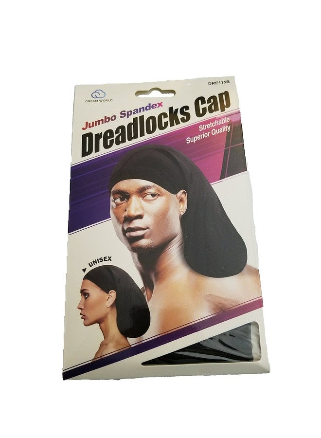 Dream Jumbo Spandex Dreadlock Cap Stretchable Unisex Polyester Wrinkle Free Black
