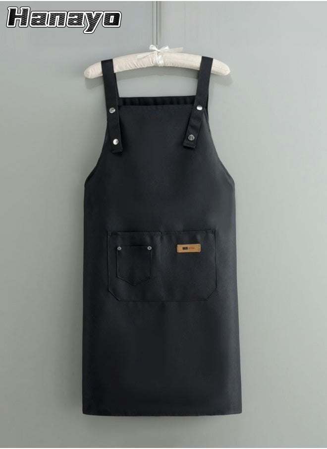 Hanayo Apron Professional Stylist Apron Waterproof Hairdresser Apron(Black)  - Image 1