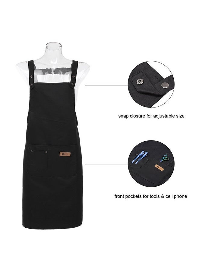 Hanayo Apron Professional Stylist Apron Waterproof Hairdresser Apron(Black)  - Image 4
