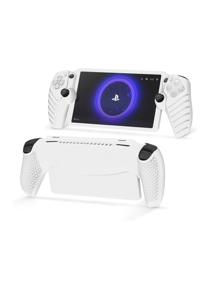 Excefore - Protective Case for Playstation Portal, Silicone Case Cover All-Around Protection and Non-Slip Thumb Grips Accessories for Playstation Remote Player Playstation Portal Case (White) - Image 1
