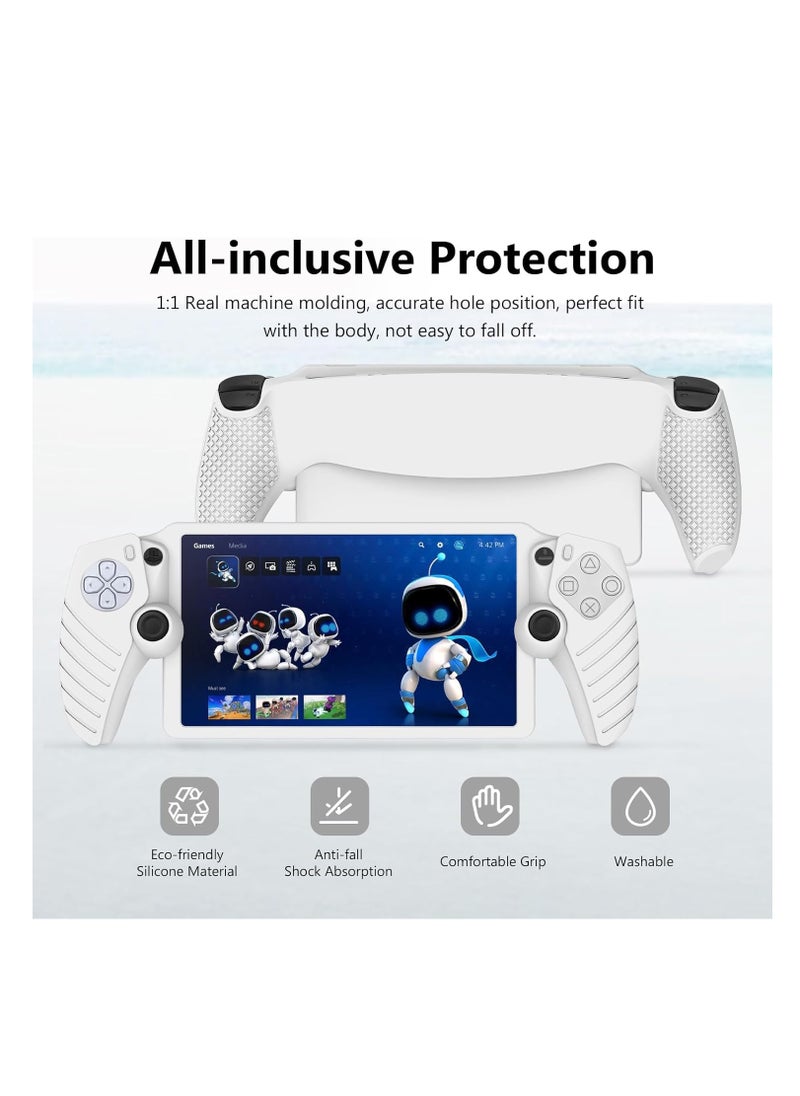 Excefore - Protective Case for Playstation Portal, Silicone Case Cover All-Around Protection and Non-Slip Thumb Grips Accessories for Playstation Remote Player Playstation Portal Case (White) - Image 1