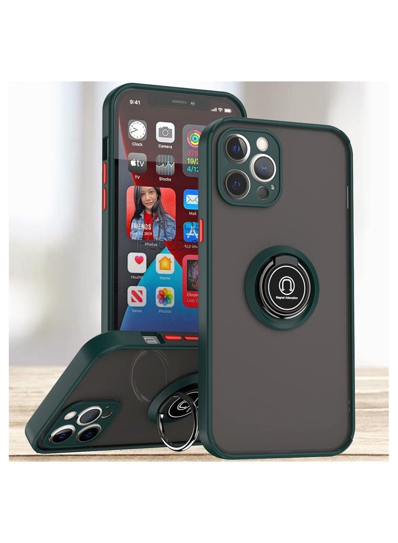 Iphone 11Pro Max Case, Military Grade Heavy Duty Protection Phone Case Drop Tested Cover with Magnetic Ring Kickstand for Iphone 11 Pro Max Green