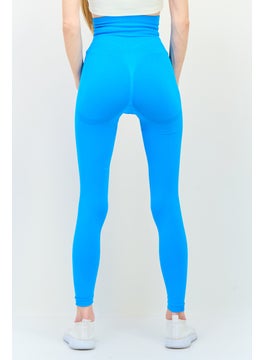 The Giving Movement Women Sportswear Fit Running Leggings, Sky Blue  - Image 3