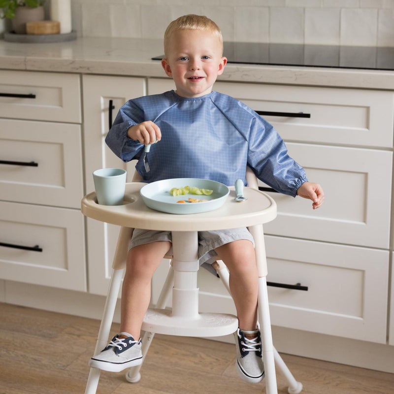 Tiny Twinkle Long Sleeve Bib for Babies & Toddlers | Waterproof Smock Bib for Eating | Machine Washable & Mess-Proof Feeding Essentials | Newborn Shower Gift (Grid, Small 6-24 Months) - Image 3