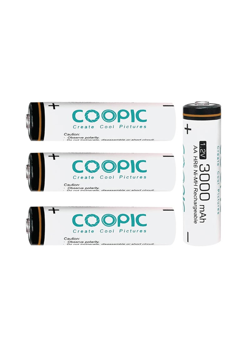 Coopic 4pcs 3000mAh AA HR6 Ni-MH Pre-charged type Rechargeable Battery - Image 1
