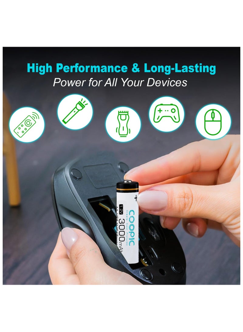 Coopic 4pcs 3000mAh AA HR6 Ni-MH Pre-charged type Rechargeable Battery - Image 4