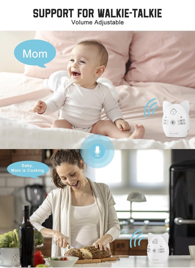 كابتن تيك Wireless Audio Baby Monitor, Baby Walkie Talkie, Baby Desk Lamp Caretaker with 2 Way Talk, VOX Mode, Long Range up to 300m, Crystal-Clear Sound, Lullabies, Night Light, Music Play, Plug  Play  - Image 2